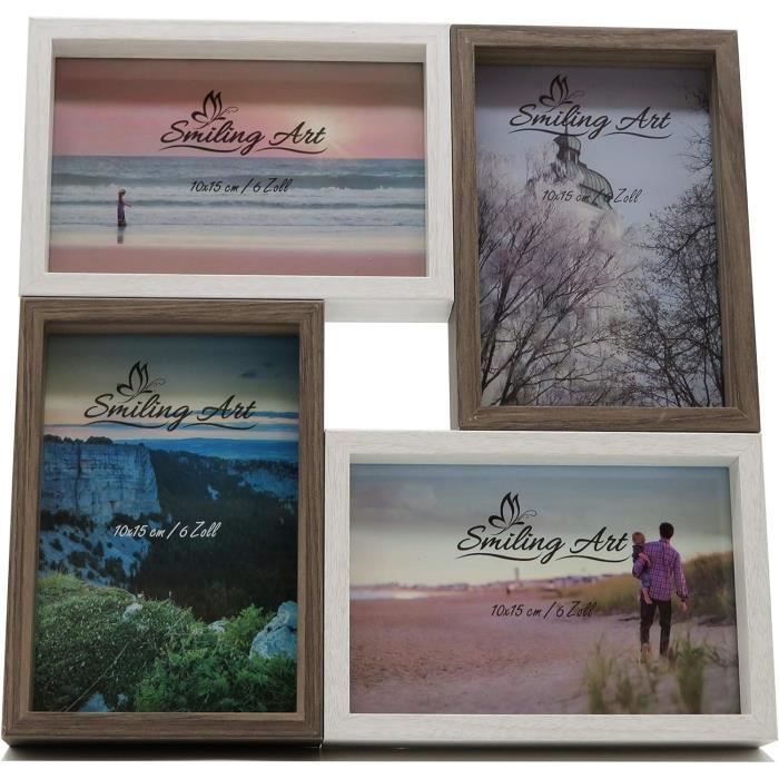 Cadre Photo Collage Pour 4 Photos, Collage De Photos En Bois Mdf Avec — free download