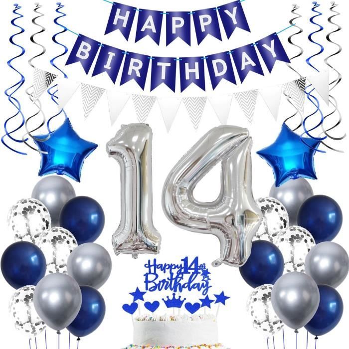 Kit Décoration Anniversaire Enfant 44 Pièces - Ballons Garçon, Bannière Et Décorations Gâteau Pour Une Fête Inoubliable