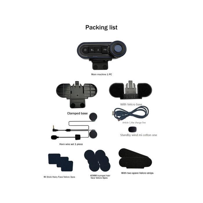Casque Audio Moto - Communication Mains Libres, Réduction Bruit, Bluetooth 5.3, Étanche IPX6, Autonomie 32h