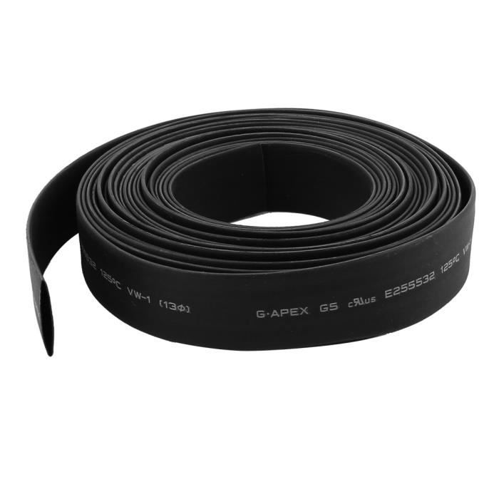 Gaine Thermorétractable 19 Mm Diamètre 32 Mm - Noire, 1 Mètre - Rapport 3:1, Pour Isolation Câbles électriques
