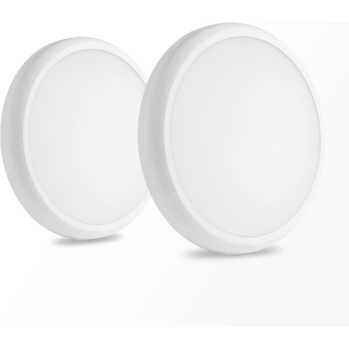 BrightFly Plafonnier LED Lot De 2 - 18W 2000lm IP54 3CCT Pour Salle De Bain Cuisine Salon