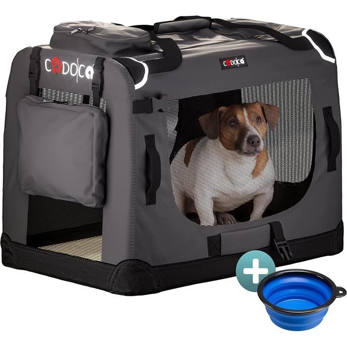 Comparer les prix de Cadoca Cage de Transport L pour Animaux Chien Chat Rongeur Respirant Pliable Anthracite Sac de Transport Matelas Douillet195