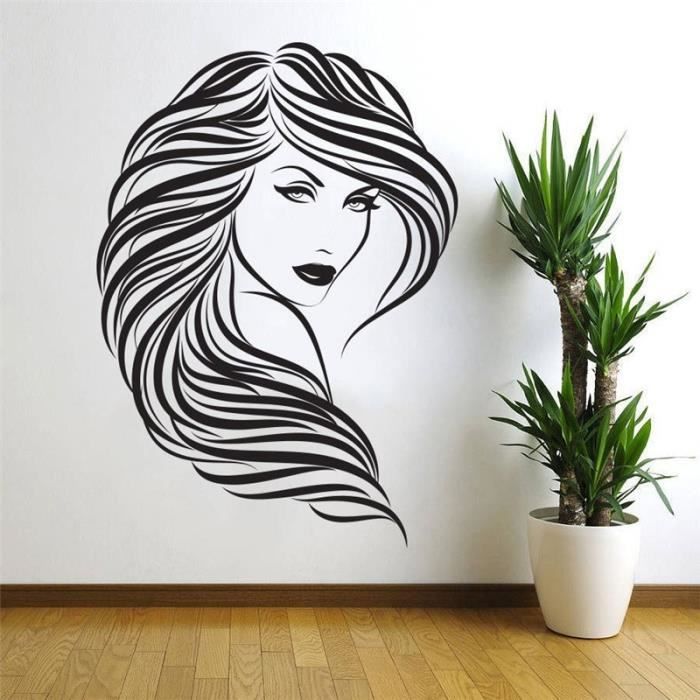 Tempsa Moderne Art Sticker Mural Decoration Noir Pour Salon De