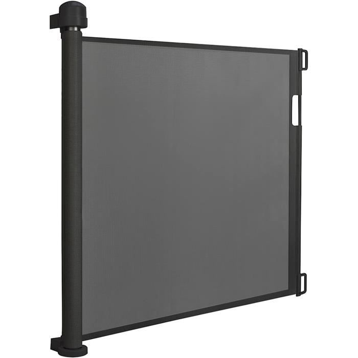 LARS360 Barrière De Sécurité Porte Extensible 0-150cm - Barrière Escalier Bébé Rétractable Gris - Intérieur Extérieur