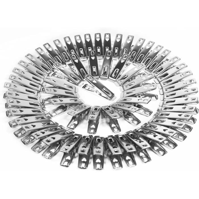 Pince A Linge Inox 60 Pièces Epingle A Linge Ne Acier Inoxydable Pinces À Linge Ne CoupeVent Et