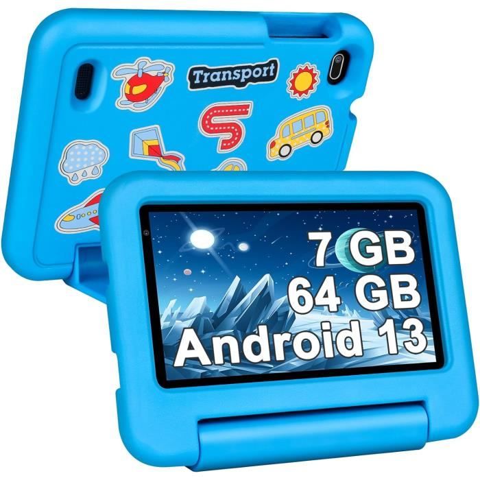 Tablette Enfant Plimpton 10 Pouces Android 15 - 9 Go RAM, 64 Go, Contrôle Parental, Coque EVA - Violet