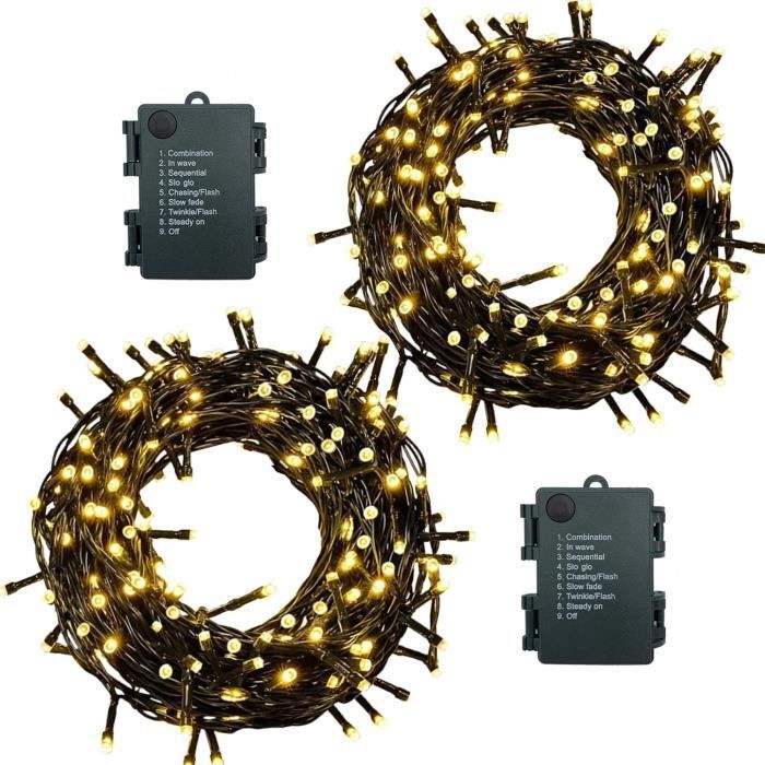 Rideau Lumineux Étoiles Et Lunes 3,5 M - 8 Modes D'Éclairage LED - Guirlande Déco Pour Chambre, Mariage, Noël, Fêtes