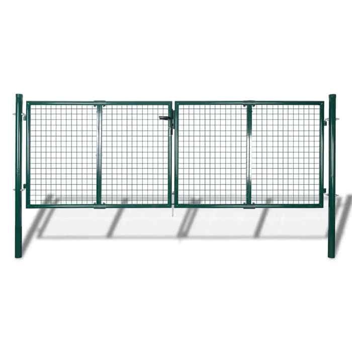 vidaXL Portail de clôture Acier 306x150 cm