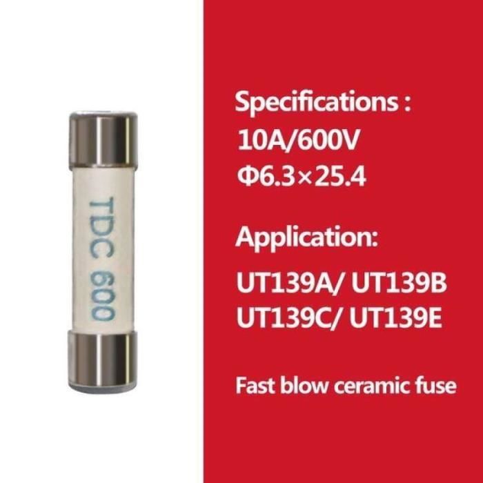 MGT00667-MULTIMETRE,Cartouche de fusible rapide, Tube en porcelaine ...