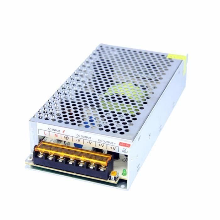 Alimentation DC 12V 150W 12.5A - Transformateur LED Métal, IP44, Pour éclairage Et Autres Usages