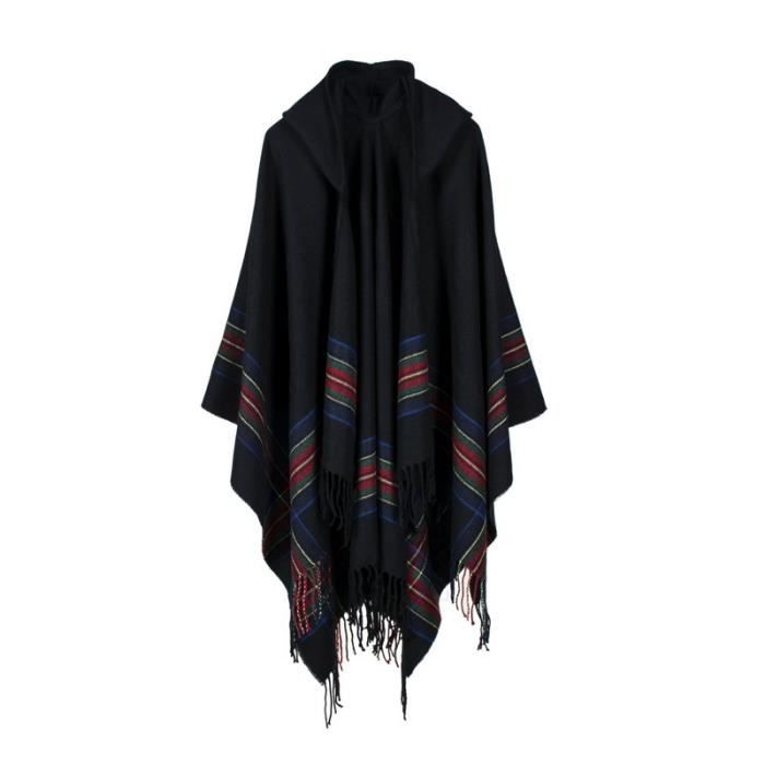 Capuche Poncho Homme Alpaga Poncho Bleu Des Andes Laine Alpaga Avec Sa