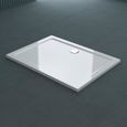 Receveur de douche bac à douche Sogood Faro02 acrylique plat blanc rectangulaire 100x120x4cm pour la salle de bain-1