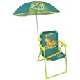 FUN HOUSE JURASSIC WORLD Chaise pliante de camping dinosaures - H.38.5 xl.38.5 x P.37.5 cm - Avec un parasol ø 65 cm - Pour enfant-1