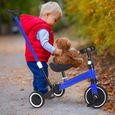 Tricycle évolutif pour bébé KEDIA - Bleu - A partir de 18 mois - Pliable - Siège réglable - 3 roues-1