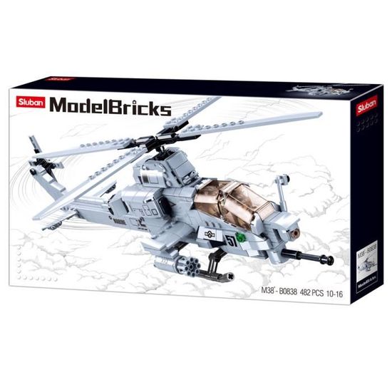 JEU DE CONSTRUCTION COMPATIBLE LEGO SLUBAN MODELBRICKS HELICOPTERE D'ATTAQUE MIL 