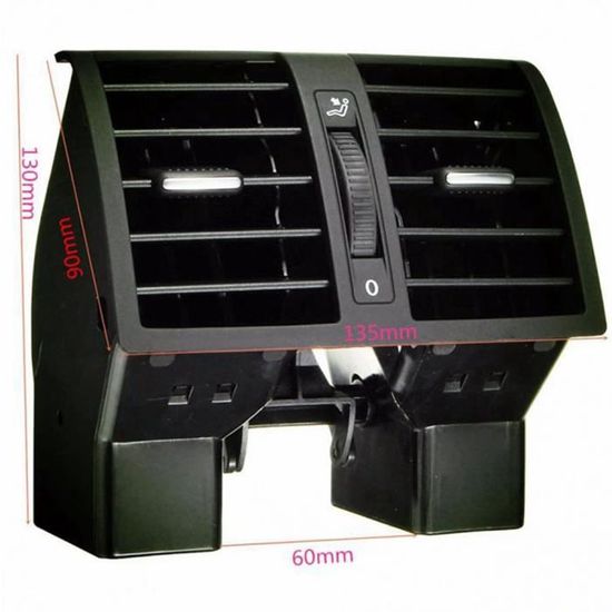 Grille Aération Arrière Volkswagen Touran 2004-2015 - Plastique Noir, Référence 1TD819203A