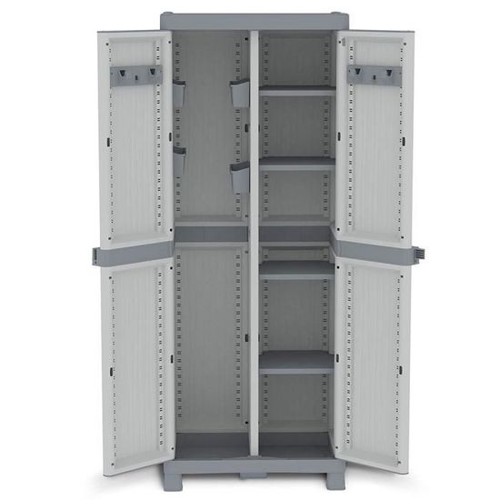 Armoire Haute De Jardin A Balais En Resine Pour Terrasse Exterieur