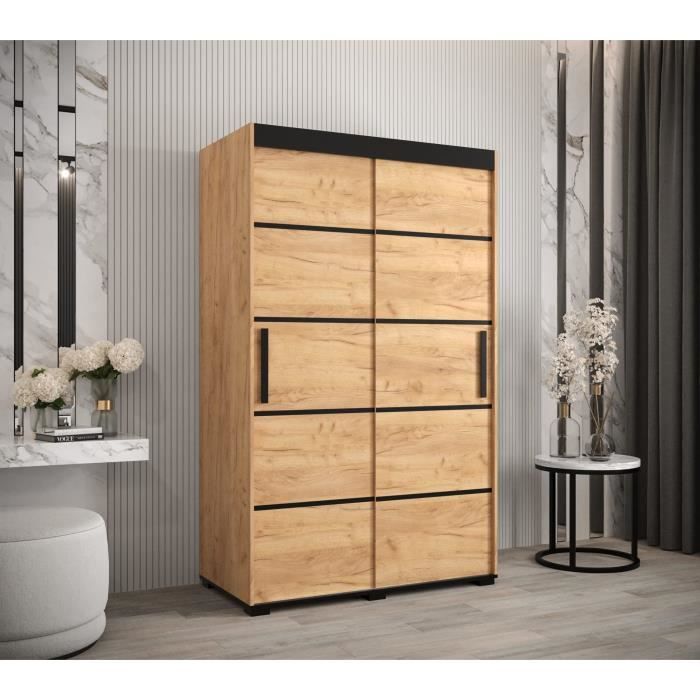 Armoire Davos ABIKSMEBLE 235x140x60cm - 2 Portes Coulissantes, Blanc - Rangement Chambre