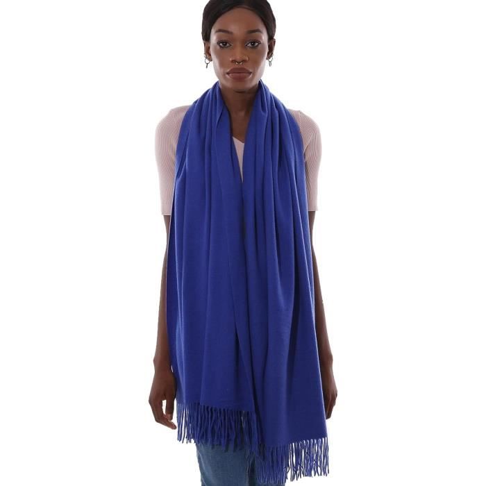 Châle Pashmina Imprimé Ours Polaire - 197x72 Cm, Imitation Laine Douce, Pour Soirée, Hiver