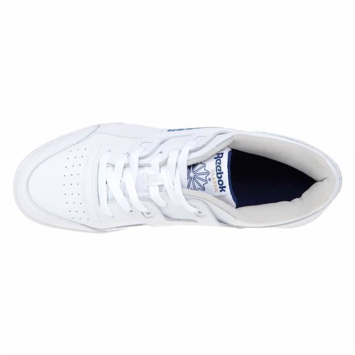 Baskets REEBOK WORKOUT PLUS Homme Blanc Cuir Lacets Blanc