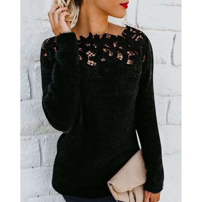 Pull Femme Hiver Chaud Chic Et l gant Pullover Dentelle Sweat en