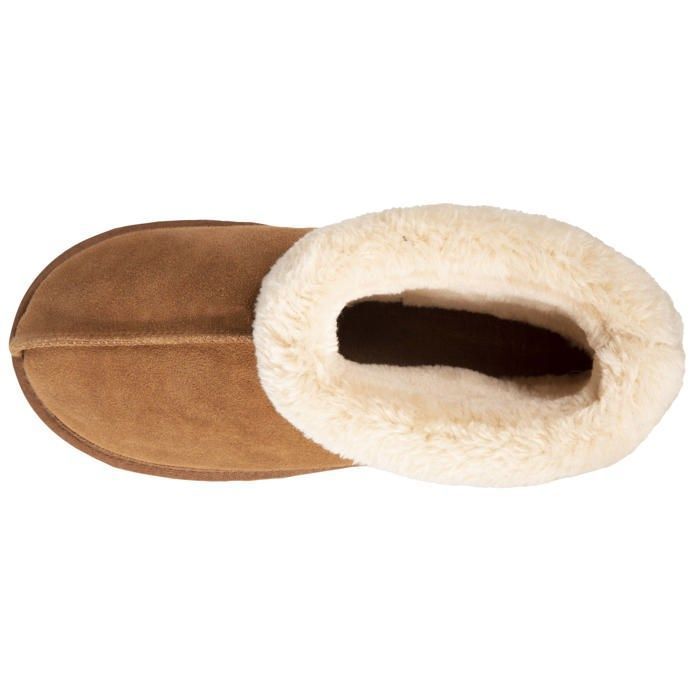 Chaussons Bottillons Femme En Sherpa - Beige à Reflets - Semelle Antidérapante Ultra Légère