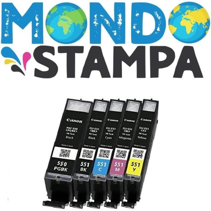 Cartouches D’encre Compatibles Canon 550XL/551XL – Pour PIXMA IP-7200, MG-6450, MX925, Etc. – Haute Capacité