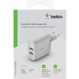 Belkin chargeur secteur double USB-A 12W x2, blanc-2