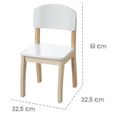 Chaise pour enfant - ROBA - Bois laqué blanc - Hauteur d'assise 31.5 cm - Design moderne et incurvé-2