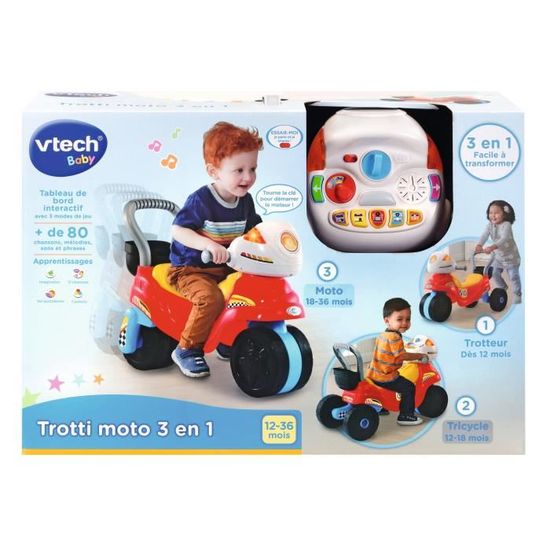 Porteur Moto 3 En 1 Vtech Baby Cdiscount Jeux Jouets