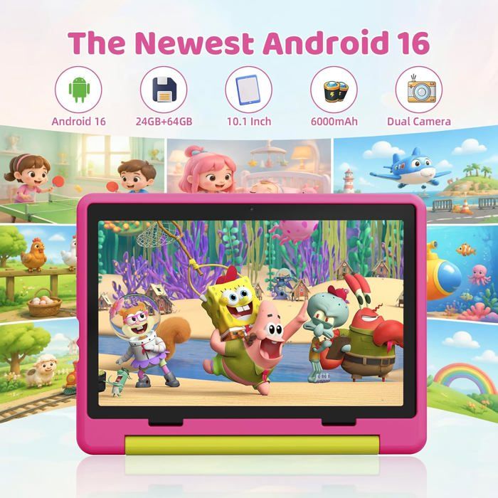 UMIDIGI Tablette Enfant 10,1'' – Android 13 – 8 Go RAM (4+4) + 64 Go – Coque EVA – Contrôle Parental – 6000 MAh