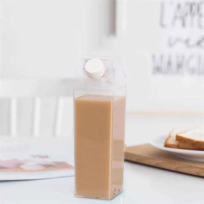 Bouteille d'eau carrée en plastique transparent pour carton de lait - Chine  Bouteille d'eau de lait et bouteille de carton de lait acrylique prix