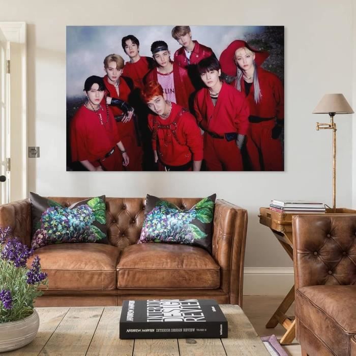 Poster Stray Kids Toile 30x45cm Poster Stray Kids Sur Toile 30x45cm - Décoration Murale Kpop - Impression Qualité Pour Chambre Poster Toile Groupe Musique
