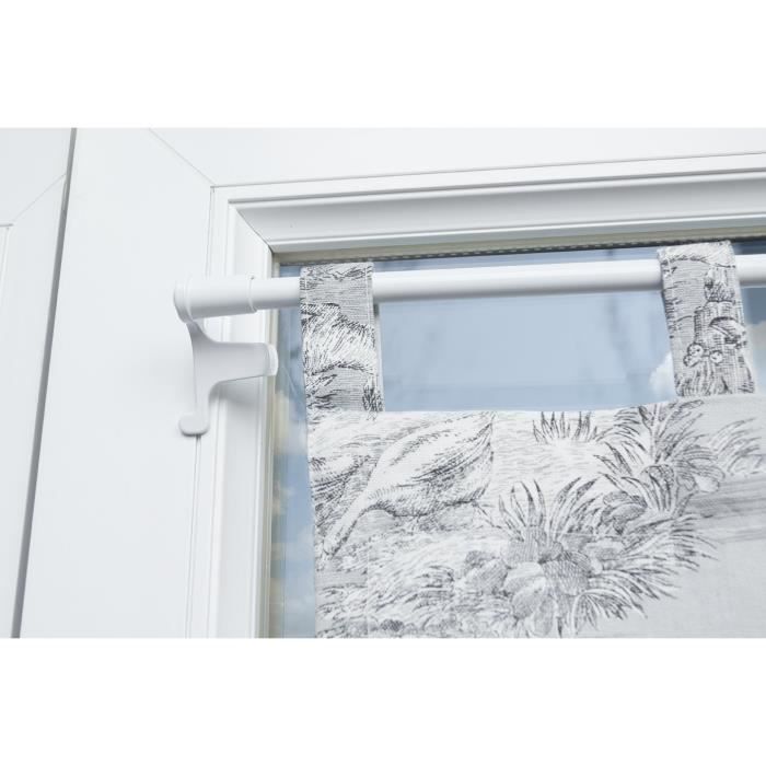 Tringle rideau extensible fenetre PVC - Tringle rideau sans percer -  Tringle autobloquante pour vitrage brise bise cantonnière