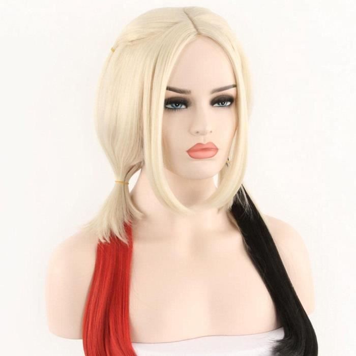 XUEJIAN Perruque Cosplay pour Harley Quinn Longs Cheveux
