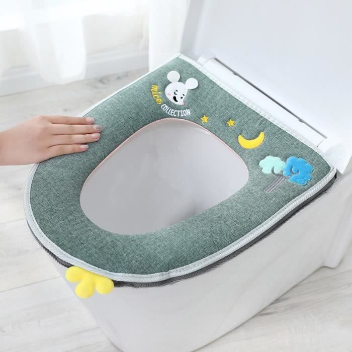 Abattant Wc Automne et hiver coussin de toilette epaissi coussin de siege de toilette doux velours court couverture Type Linen 03 Cdiscount Bricolage