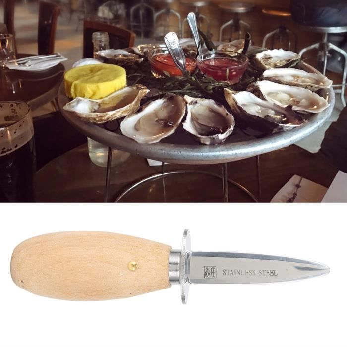 Garosa Ouvre-huître Couteau à décortiquer les huîtres à économie de  main-d'œuvre Coquille en acier inoxydable pour les