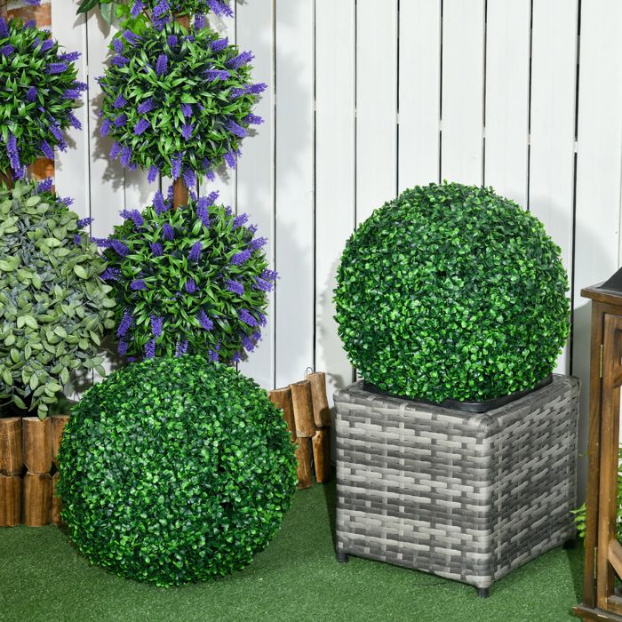 Boule Topiaire Artificielle Marguerite - Décoration Végétale Verte, Diamètres 13-45cm, Intérieur/Extérieur