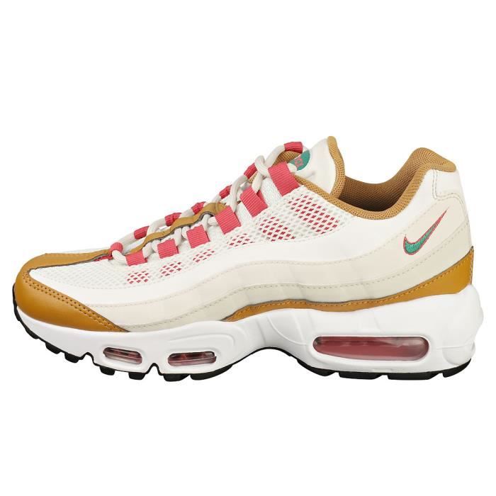Baskets Nike AIR MAX 95 DH1632 100 Femme Blanc Brun Textile