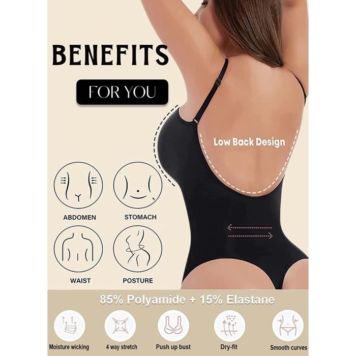 Femme Gaine Ventre Plat Body Dos Nu Body Sculptant Backless Body