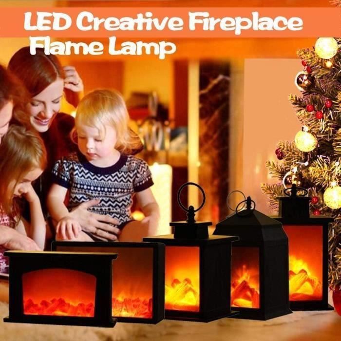 Lanterne LED effet flamme, lampe scintillante, fausse cheminée, batterie  AA, veilleuse pour chambre, décoration d'intérieur - AliExpress