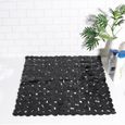 Le noir 1pc tapis de baignoire non glissant carré pavé salle de bain douche tapis de sécurité PVC antibactérien anti-musculaire-3