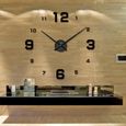 1 pc horloge murale suspendue mode créative sans cadre moderne Durable bricolage pour bureau   HORLOGE - PENDULE-3