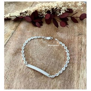 Bracelet Homme Grain De Café Argent 925 - 21cm X 8mm - Neuf Avec étiquettes