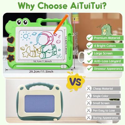 Tablette Dessin Enfant 2-5 Ans Effaçable Réutilisable - Livre Dessin Avec 12 Stylos Colorés Et 14 Pages