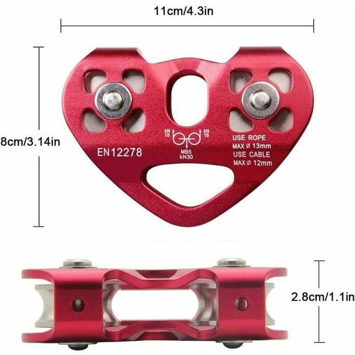 Poulie Pivotante Pour Tyrolienne – Aluminium Aviation – Double Roulement – Faible Usure – Pour Alpinisme