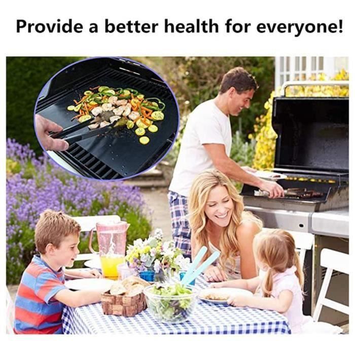 Tapis de Barbecue, Cuisson Mats, Feuilles de BBQ Anti-adhérent, Réutilisable Nettoyable, pour