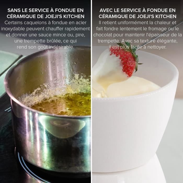 Tasse à Fondue Au Chocolat Avec Fourchettes - Céramique, Chauffée à La Bougie - 330 Ml - Pour Desserts Romantiques