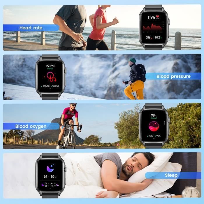 Montre Connectée Homme Repondre Appel - Smartwatch Sport 2,0 Pouces Étanche  Écran Tactile Bracelet Connectee Avec Moniteur D[J3414]