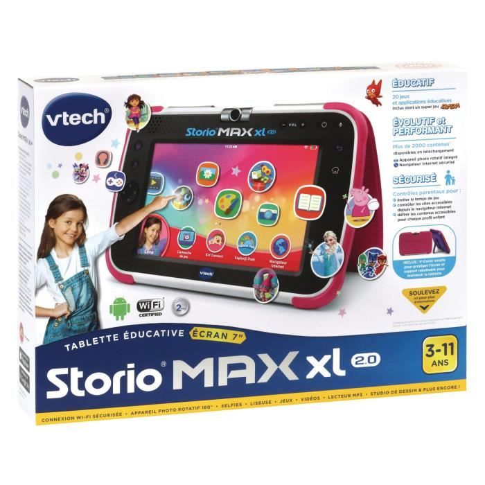 Tablette éducative VTECH Storio Max XL 2.0 7 Rose pour enfant de